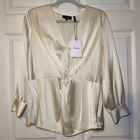 Theory Soft Satin Blouse Size 10 - Picture 2 of 12